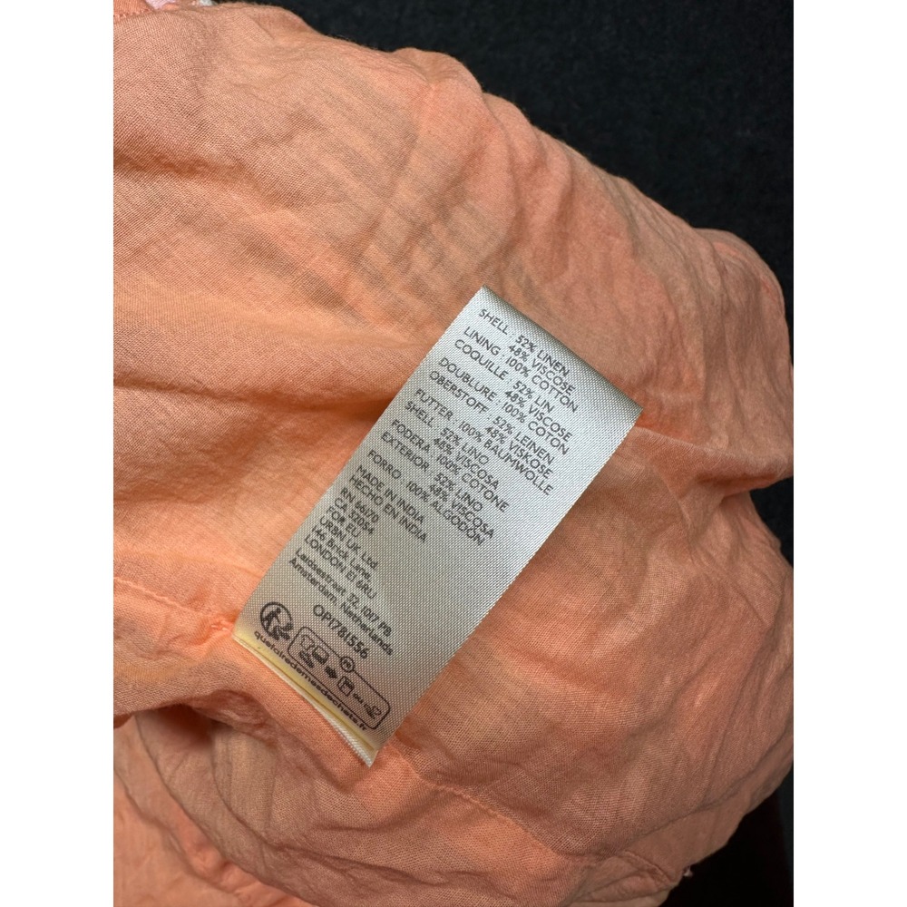 Anthropologie Linen maxi dress corset back square neck smocking cottage tropical - Picture 8 of 9